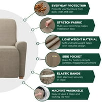 Zenna Home Eco-Smart 4-парчиња рециклиран памук за лепење на памук, кафеав Хедер