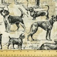 Вејверли инспирации 44 памучно кучиња шиење и занаетчиска ткаенина од завртката, беж и црна боја