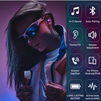 Урбани Улични Пупки Плус Вистински Bluetooth Безжични Слушалки За Tecno Camon Pro Со Активно Откажување На Бучавата Виолетова