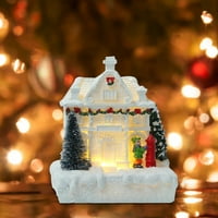 Подарок Мала Снежна Смола Куќа Куќа Божиќни Блескави Орнаменти Божиќен Украс Божиќ Голем Божиќен Украс Топки Украс Комплет Со