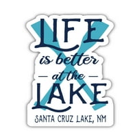 Санта Круз Езерото Ново Мексико сувенир винил декларална налепница Дизајн на лопатка 4-пакет