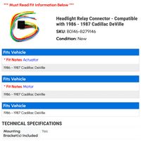 Реле Конектор На фаровите-Компатибилен Со-Кадилак Девил
