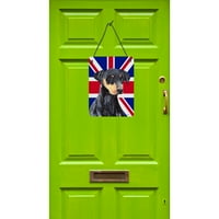 Каролини Богатства SC9834DS Doberman со англиски Унија Џек Британски Знаме Ѕид Или Врата Виси Отпечатоци, 12x16