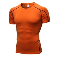 Човек Тренингот Хеланки Фитнес Спорт Трчање Јога Атлетска Кошула Блуза Портокал