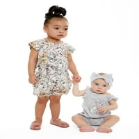 Дизни Мари Аристокати Бебе девојки Ромпер и сет на облеки на глава, 3-парчиња, големини 0 3- месеци