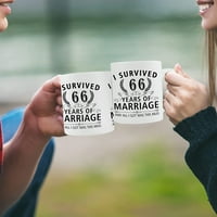 66-годишнина Од Бракот Чаши За Двојка Сопруг Сопруга-Преживеав Години Брак И Се Што Добив Беше Оваа Кригла-Годишнина Оз Кафе