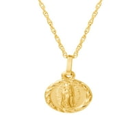 Brilliance Fine Jewelry Girls 14k жолто злато злато девица Марија медал приврзок, ланец 18 ”