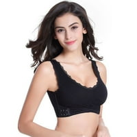 Saient Sexy Clace Cra Cross Cross Cross Side Buck Braette Non-Wired Push Up Bras за жени