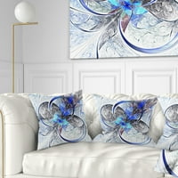 Дизајнрт симетричен сино фрактален цвет - Апстрактна перница за фрлање - 16x16