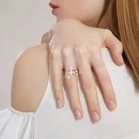 дијамантски прстен од легура кеусн популарен исклучителен прстен едноставен моден накит популарни додатоци в