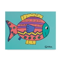 Заштитен знак Ликовна Уметност Розова Риба Платнена Уметност Од Брајан Неш
