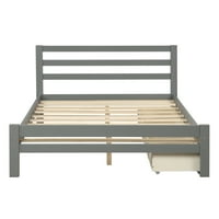Комплетна платформа рамка за кревет со две фиоки за складирање - сива