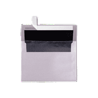 Luxpaper A Foil обложени коверти, 1 4, Peel & Press, lb. Silver W Black Linge, пакет
