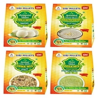 MILLETS Combo - Instant Little Millet Upma Mi 200g, Proso millet Dosa Mi -Moringa Enriched 250g, Barnyard Millet Idli Mi 250g,