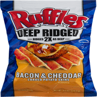 Ruffles Bacon Cheddar натоварени кожи од компири длабоко испрскани чипови од компири, 6. мл