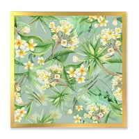 DesignArt 'Yellowолти цвеќиња и тропско зеленило xiv' модерен врамен уметнички принт