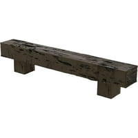 Ekena Millwork 6 H 10 D 72 W Pecky Cypress Faa Wood Camplace Mantel Kit W alamo Corbels, изгорена мед роса