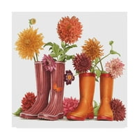 Трговска марка ликовна уметност „чизми за дожд и цвеќиња“ уметност од Френсиен Ван Вестернинг