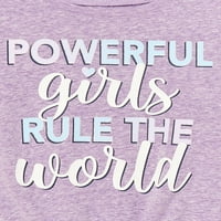 Garanimals Baby & Toddler Girls Моќните девојки владеат со светот Врзана предна маица со долги ракави, 12м-5Т