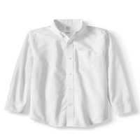 Училиште на училишна униформа за момчиња за момчиња со долги ракави со долга кошула во Оксфорд, големини 4-18