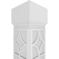 Ekena Millwork 10 W 9'H Craftsman Classic Square Non-Tapered Magnolia Fretwork Column W Mission Capital & Mission Base Base