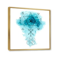 DesignArt 'Света геометрија и симбол на алхемија II' Боемјан и еклектичен врамен платно wallид уметност