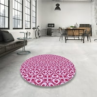 Ахгли Компанија машина што може да се пее во затворен правоаголник Транзициски цвет килими со розови подрачја, 4 '6' '