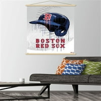 Бостон Црвен SO - Постери за wallид на кациги со магнетна рамка, 22.375 34