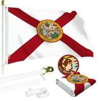 G Комбо Пакет: Ft Заплеткување Слободен Алуминиум Врти Јарболот & Флорида ФЛОРИДА Флорида Државно Знаме 2. Ft, Stormflyer Серија