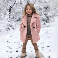 Мали Деца Јакни Бебе Девојки Палто Зимски Ветроупорен Задебелен Капут Топло Копче Надворешна Облека