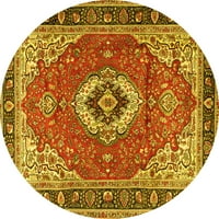 Ахгли Компанија Затворен Круг Персиски Жолта Традиционална Област Килими, 4 ' Круг