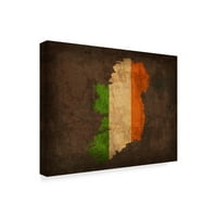 Трговска марка ликовна уметност „Ирска мапа на знамето на земјата“ платно уметност од Црвен атлас Дизајнс