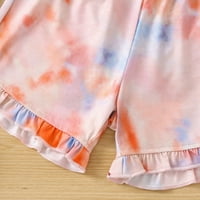Деца Мали Бебиња Девојчиња Пролет Лето Цветни Памучни Печати Кратки Ракави Шорцеви Облека Облека