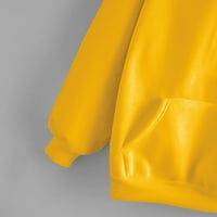 Џеб Со Цврсто Копче Со долги Ракави Зимски Дуксер Блузи Кошули За Жени Дозвола Под $ Жолта Големина Л
