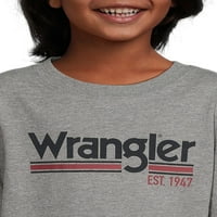 Wrangler момчиња со долг ракав Раглан и графички мета, 2-пакувања, големини 4- & хаски