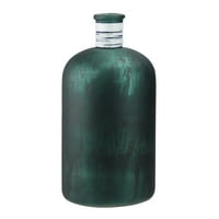 10 Ботаничка убавина рачно изработена темно зелена вердигрес стил украсна стаклена вазна со рафија бенд