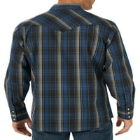 Wrеб од џеб со долги ракави на Wrangler, ткаена западна кошула