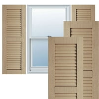 Ekena Millwork 15 W 38 H Rustic Two Two Equal Louver Rough Cedar Fau Wood Sulters, Prided Tan