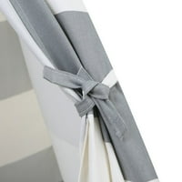 TalosDream Teepee Tepee за деца- природно памучно платно деца шатор сива w бела лента +еден бесплатен подарок