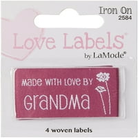 Блументал Железо-На Љубовни Етикети 4 Пкг-Направени Со Љубов Од Баба