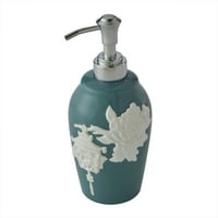 Верн Јип од SKL Home Floral Fliners Soap Dispenser, Teal, Ceramic 8.25 3.25 3,15
