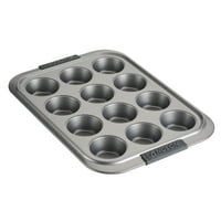 Anolon Advanced Bakeware Nonstick Muffin Pan, 12-чаша, сива