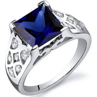 3. КТ принцезата исечен создаден сино сафир прстен во сребро сребро