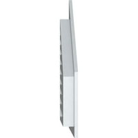 Ekena Millwork 18 W 28 H половина врв на врвот на левиот терен: Функционален, PVC Gable Vent W 1 4 рамка за рамна трим