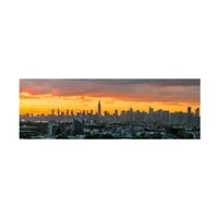 Ричард Сребрена „Менхетен небото од Бруклин“ платно уметност