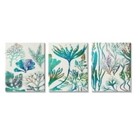 Колаж за индустријата „Ступел индустрии“ од сино море растенија Океански кат Дизајн на платно wallидна уметност, 30, дизајн