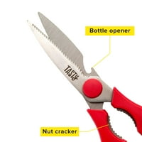 Вкусен прибор за јадење со нож од не'рѓосувачки челик со ножици, црвено, парче