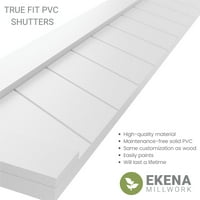 Ekena Millwork 12 W 26 H TRUE FIT PVC единечен панел Chevron модерен стил фиксни ролетни за монтирање, мов зелена