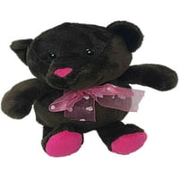 Дан Ди чоколадо миризлива мини мечка полнето животно со розов лак кадифен пал