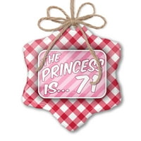 Божиќ Украс Принцеза е 71, Роденден во розова Црвена карирана Неонблонд